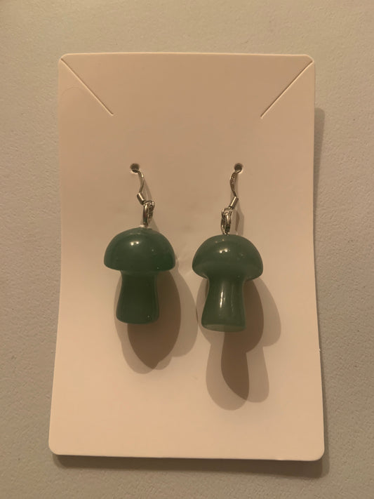 Green Aventurine Mushroom Earrings