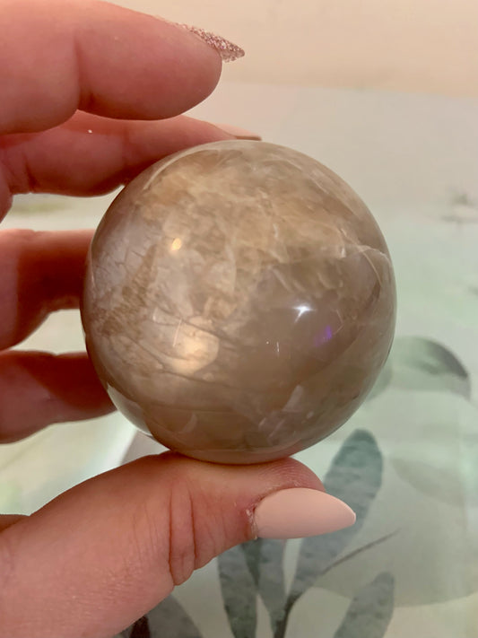 Flashy Peach Moonstone Sphere.